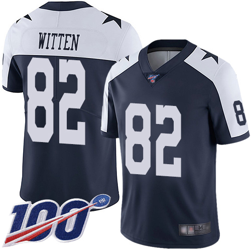 Men Dallas Cowboys Limited Navy Blue Jason Witten Alternate 82 100th Season Vapor Untouchable Throwback NFL Jersey